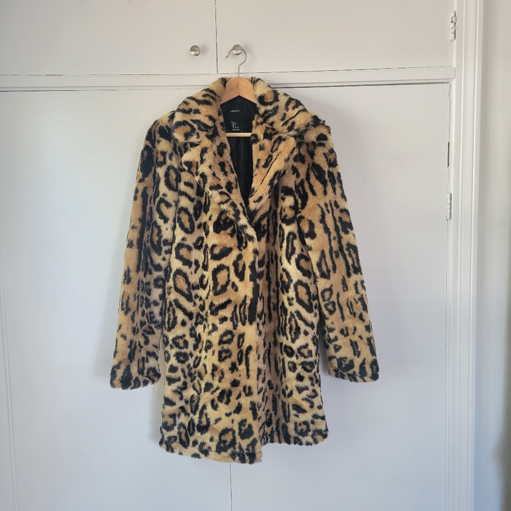 Forever 21 Leopard Print Faux Fur Coat